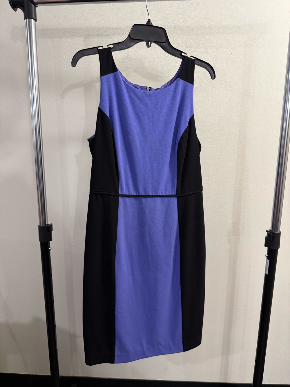 Liz Claiborne Black and Purple Colorblock Midi Dress